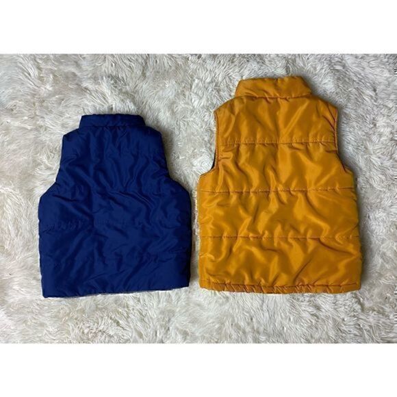 EUC Toddler Boys Blue & Yellow Puff Vests Sizes Small & 4 Years - Picture 4 of 8